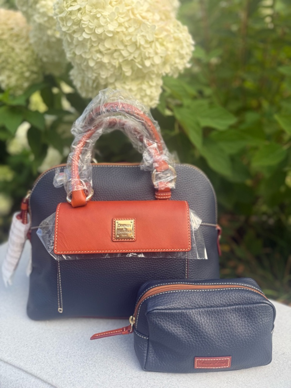 Dooney & Bourke NWT Midnight Blue Pebble Grain Aubrey Satchel & Accessories